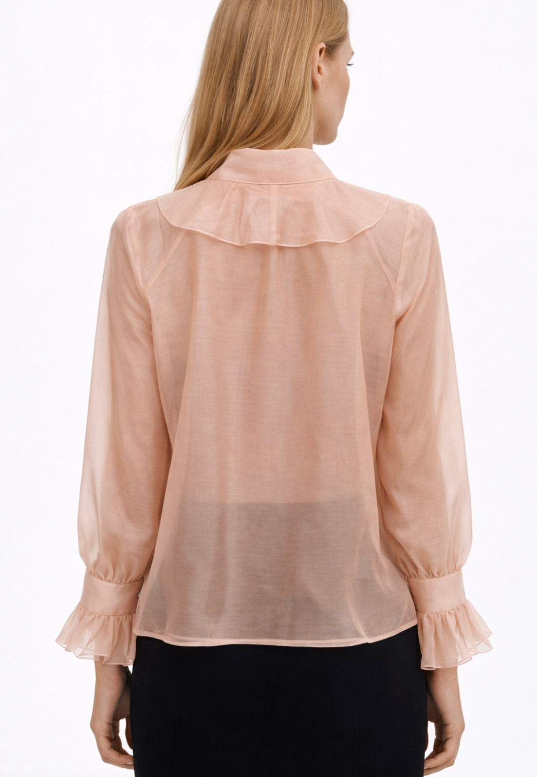 Blusa con fioccho e volante