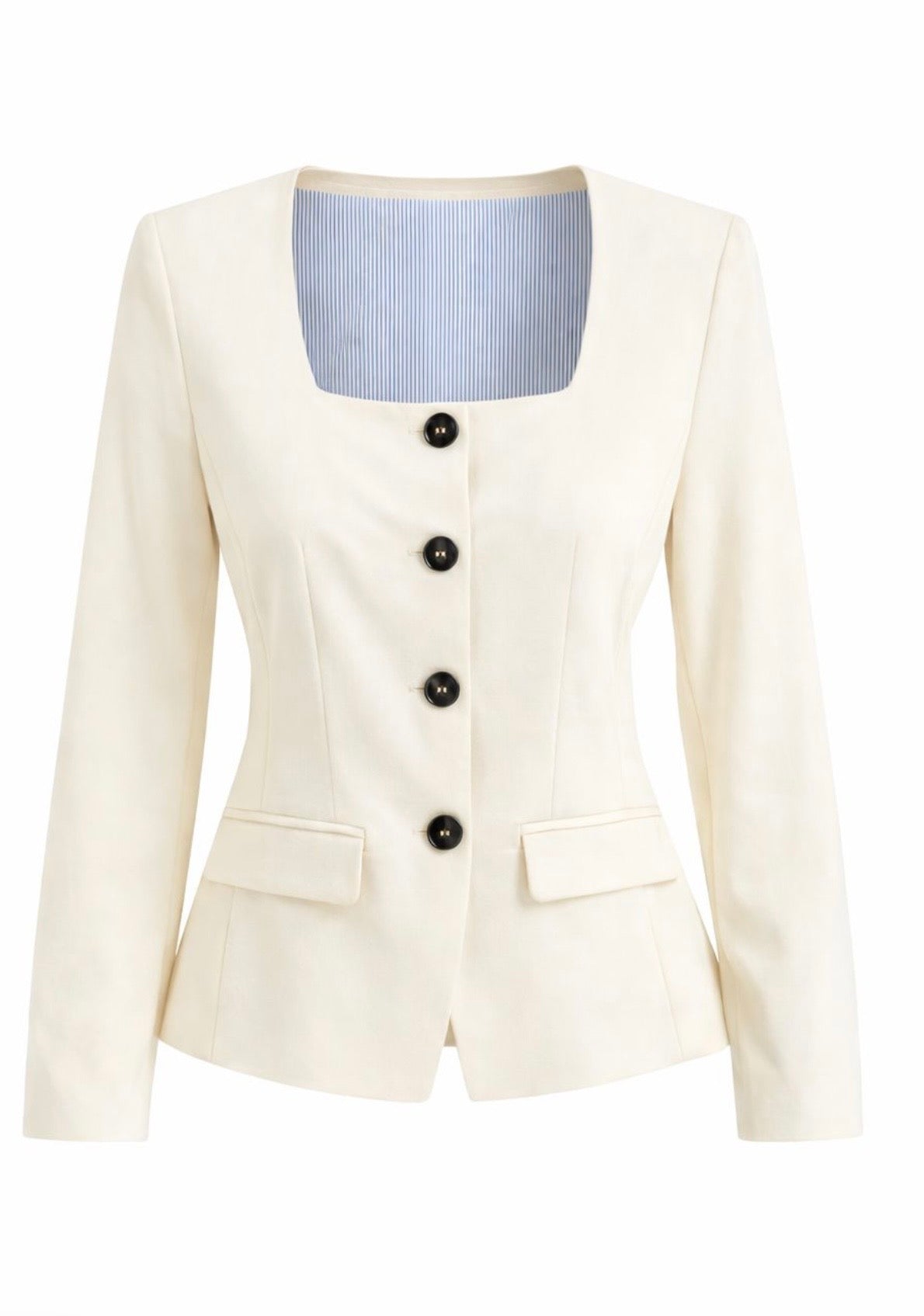 BLAZER CON SCOLLO QUADRATO STRETTO IN VITA