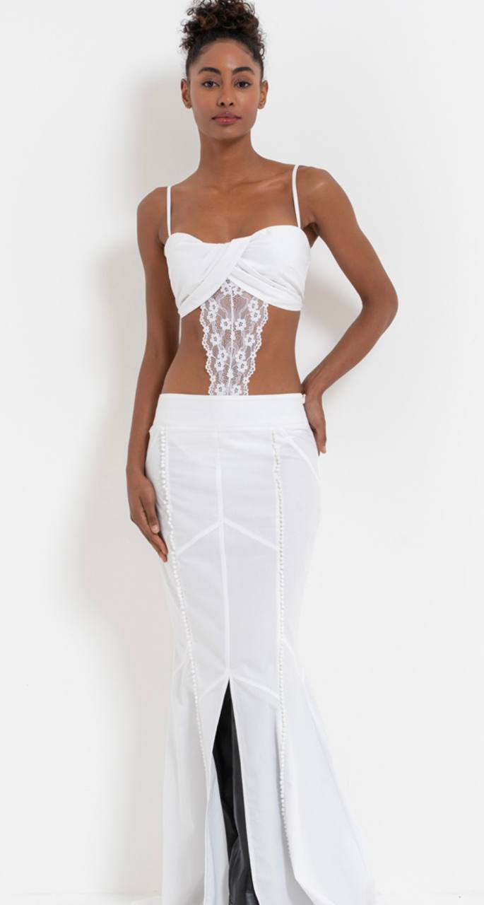 COMPLETO BIANCO "MERLETTO & PERLE"