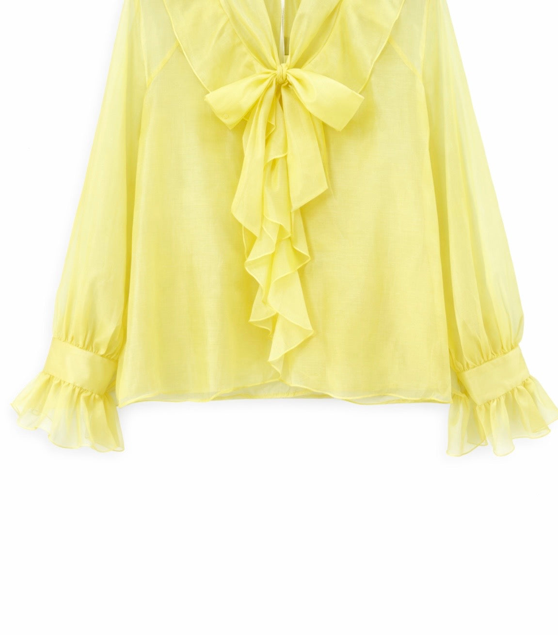 Blusa con fioccho e volante